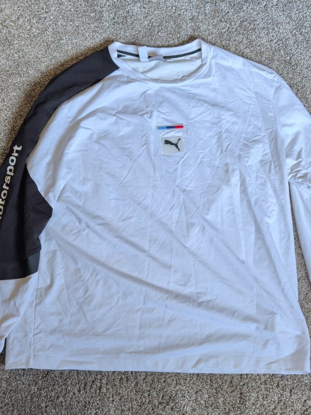 Puma BMW Motorsports White Size 2XL Long Sleeve Racing Double Sided Shirt